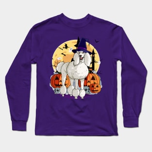 Standard Poodle Halloween Witch Pumpkin Long Sleeve T-Shirt